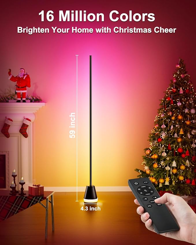 Keepsmile Smart RGB LED Corner Floor Lamp, 172 LEDs Bright Standing Lamps - Image 3