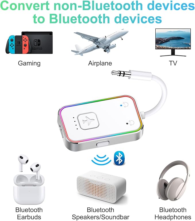 Beeitzie Bluetooth Transmitter for Airplane, - Image 5