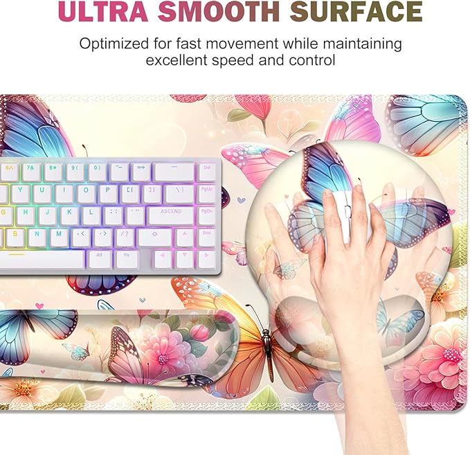 Gaming Mouse Pad, Large Desk Mat, Cute Desk Pad Protector, 4in1 XXL Mousepad + - Image 5