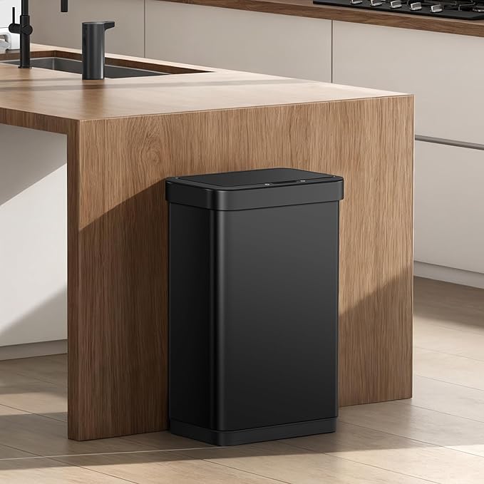 EKO EcoNova 13.2 Gallon/ 50L Automatic Sensor Kitchen Trash Can, Stainless - Image 2