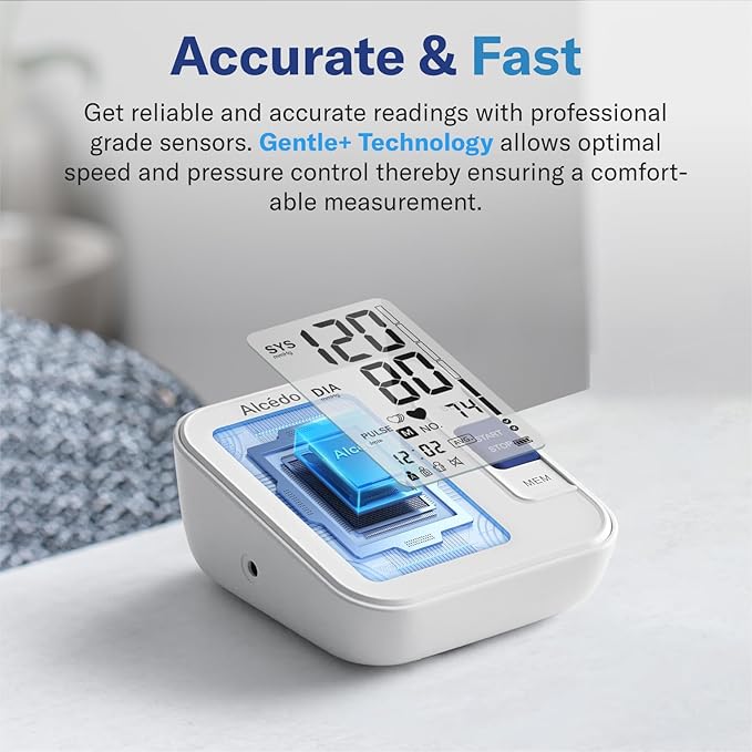 Alcedo Blood Pressure Monitor for Home Use, Automatic Digital BP Machine - Image 2