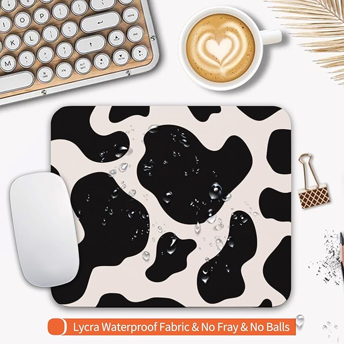 Armanza Square Mouse Pad Black Cow Print, Personalized Premium-Textured Custom - Image 3