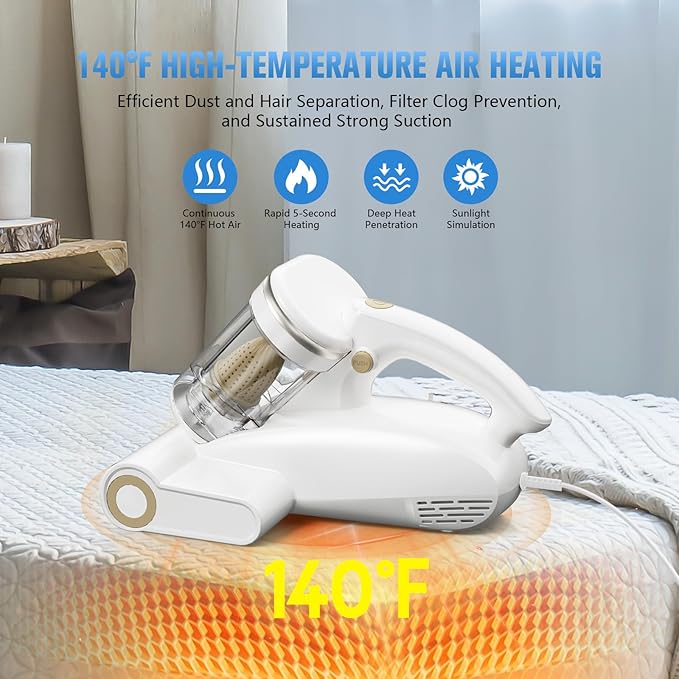 Bed Vacuum Cleaner Mattress Vacuum Cleaner, 16Kpa Powerful Handheld Vacuums - Image 4