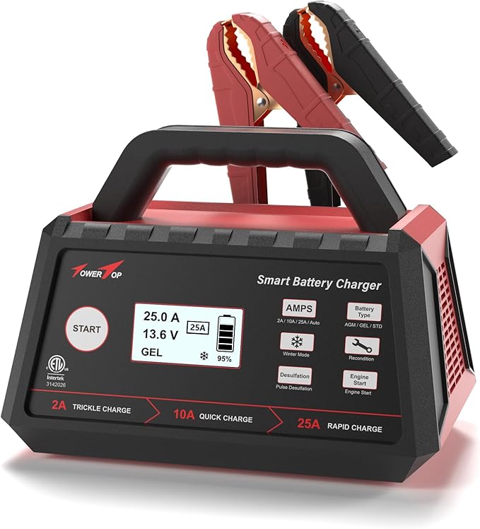 TowerTop 2/10/25 Amp 12V Smart Car Battery Charger, Fully Automatic Battery by TowerTop