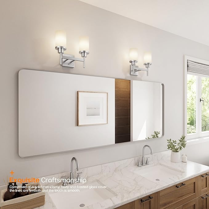 AONEON Bathroom Light Fixtures Brushed Nickel Vanity Lights - Image 8