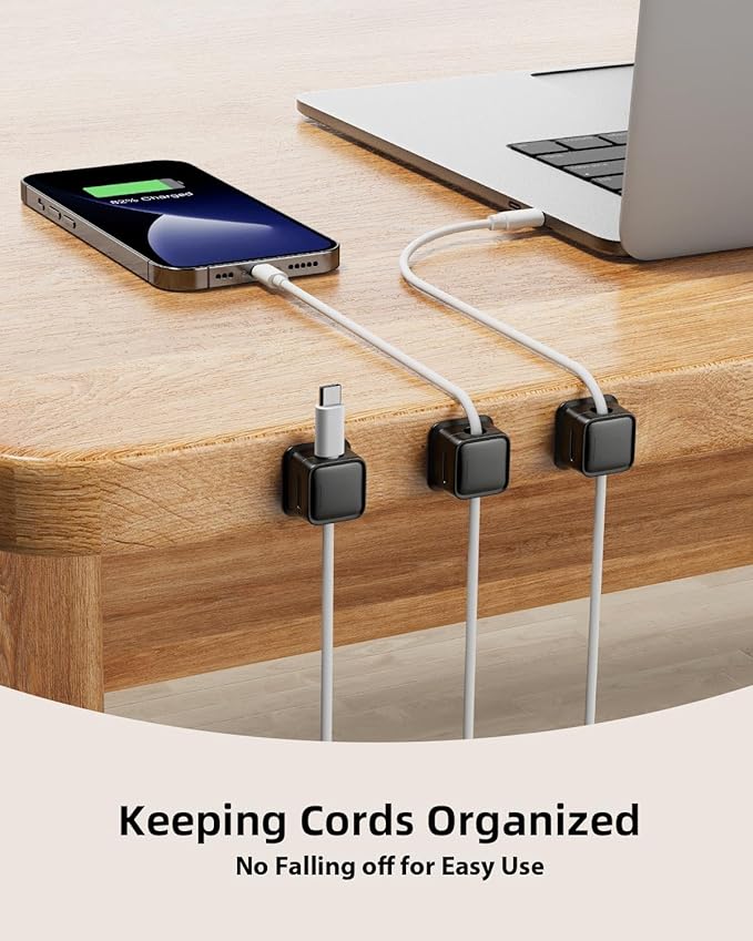 Costop 12 Pack Magnetic Cord Organizer Holder, Strong Adhesive Desk Cable - Image 2