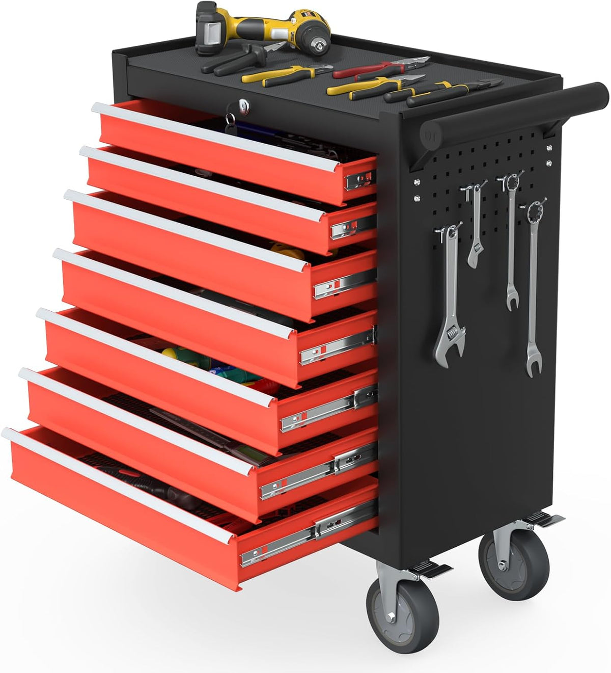 7-drawer high capacity rolling tool box, removable cabinet, main product view