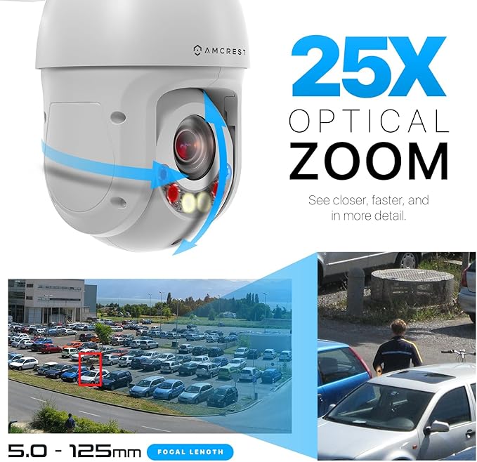 Amcrest 2MP Outdoor PTZ POE + IP Camera Pan Tilt Zoom Camera Security Speed Dome - Image 6