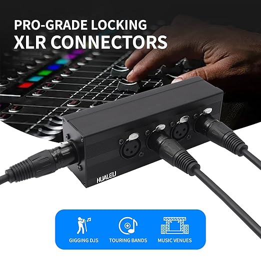 HUALEU 3Pin XLR 1 Male to 4 Female Splitter, 4WAY XLR Four-Input and one-Output - Image 3