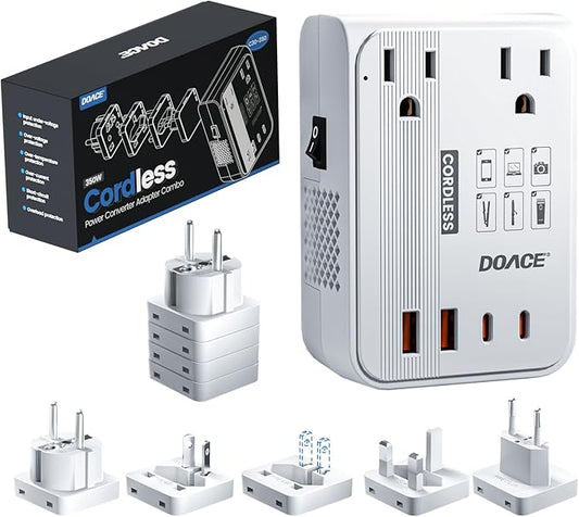 DOACE 220V to 110V Converter for European Travel - 350W Cordless Voltage by DOACE