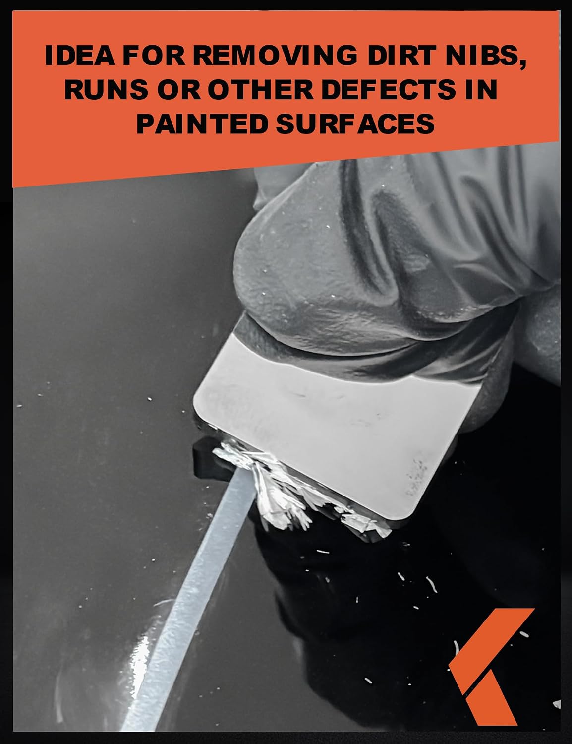 KREFINISH Tungsten Denibbing Blade File Tool 2-in-One Automotive Paint Stripper and Sanding Pad Block for Removing Dust, Paint Imperfections or Stains