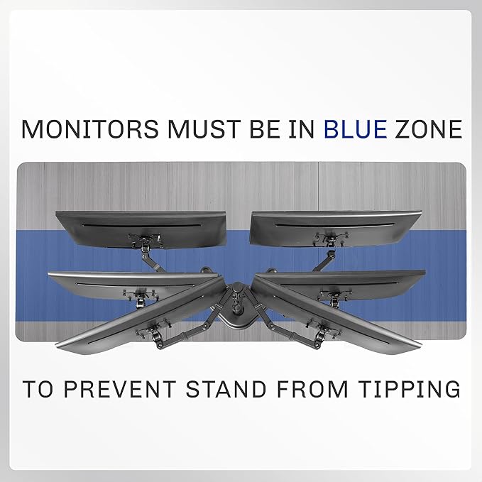 VIVO STAND-V002F Dual LED LCD Monitor Free-Standing Desk Stand - Image 8