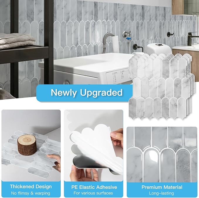 Art3d 12 x 12 Inch Heavy-Duty Peel and Stick Backsplash, Self-adhesive Wall - Image 5
