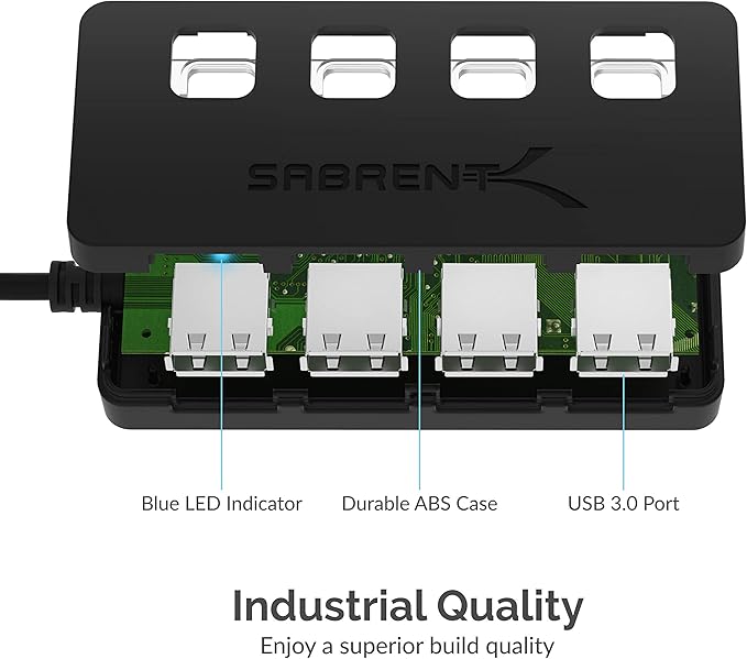 SABRENT 4-Port USB 3.0 Hub - Image 8