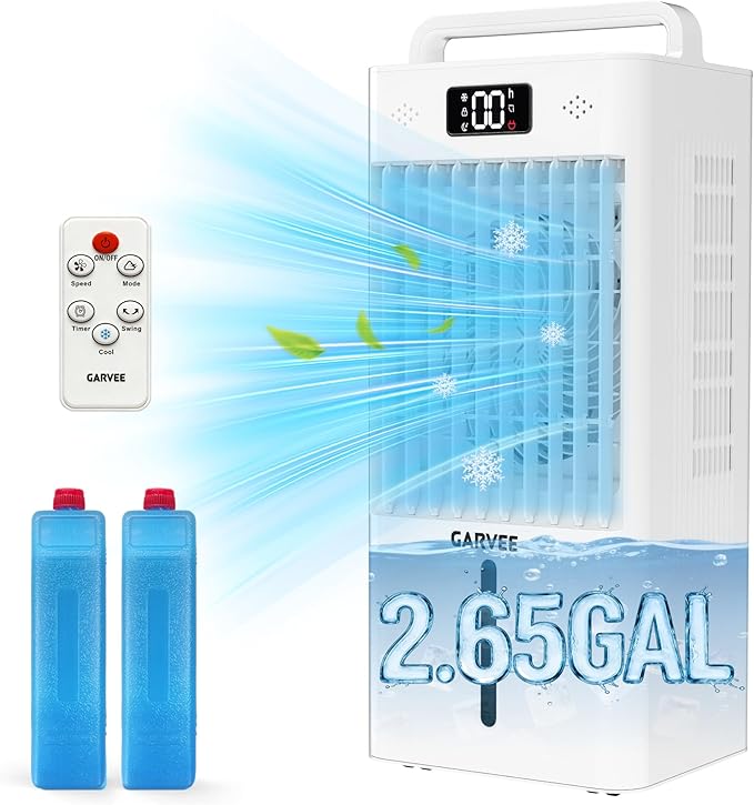 Portable Evaporative Air Cooler, 2.6Gal Touch Screen Cooler Fan - Image 6