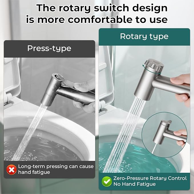 Handheld Bidet Sprayer for Toilet, Adjustable Water Pressure Control Rotary - Image 5