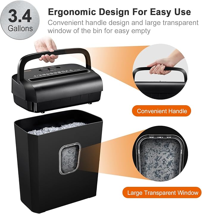 Bonsaii 6-Sheet Micro-Cut Paper Shredder, P-4 High-Security - Image 5