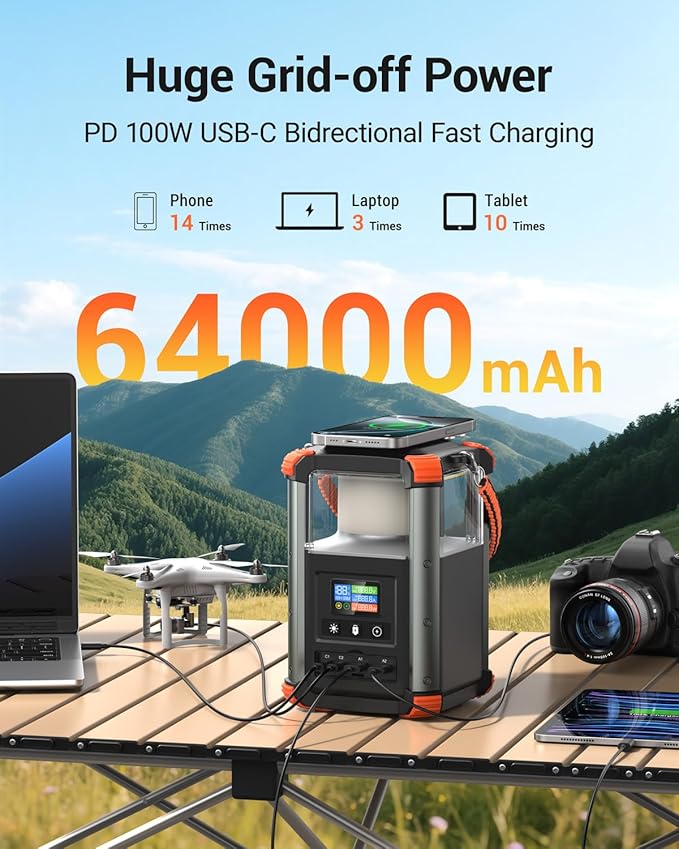 BLAVOR Portable Power Station, 236.8Wh/64, 000mAh Outdoor Generator, 100W+65W - Image 2