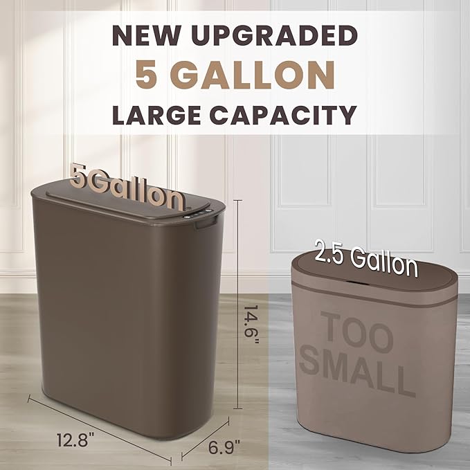 Cesun Motion Sensor Trash Can, 5 Gallon Automatic Bathroom Garbage Can - Image 2