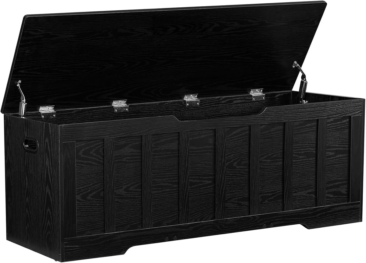 vankiley 51.2" storage chest extra large,wooden storage bench,black, main product view