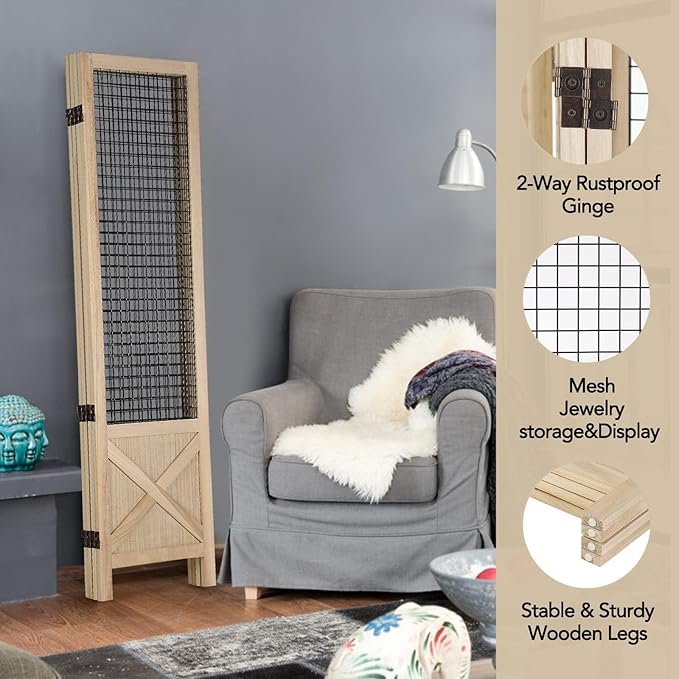 Wnutrees 4 Panel Gridwall Display, Portable Freestanding Display Board - Image 5