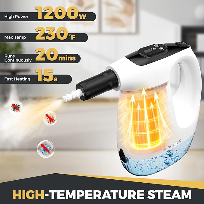 Handheld Steam Cleaner, 15S Rapid Heating, 3 Adjustable Modes, 14 Cleaning Kits - Image 2