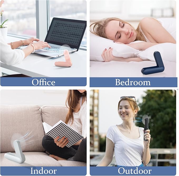 Lerat Portable Handheld Fan, 2 IN 1 Mini Hand Fan, Battery Operated, USB - Image 7