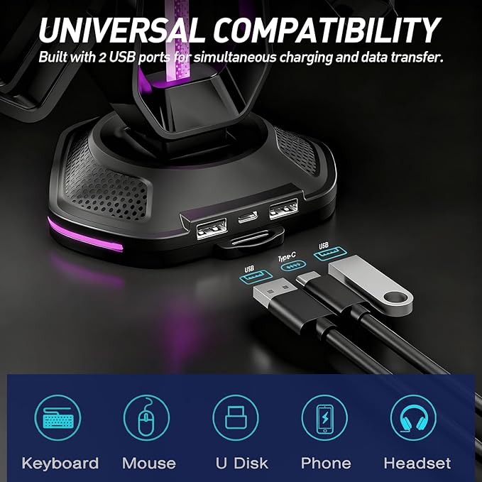 Oritikur RGB Headset Stand - Image 5