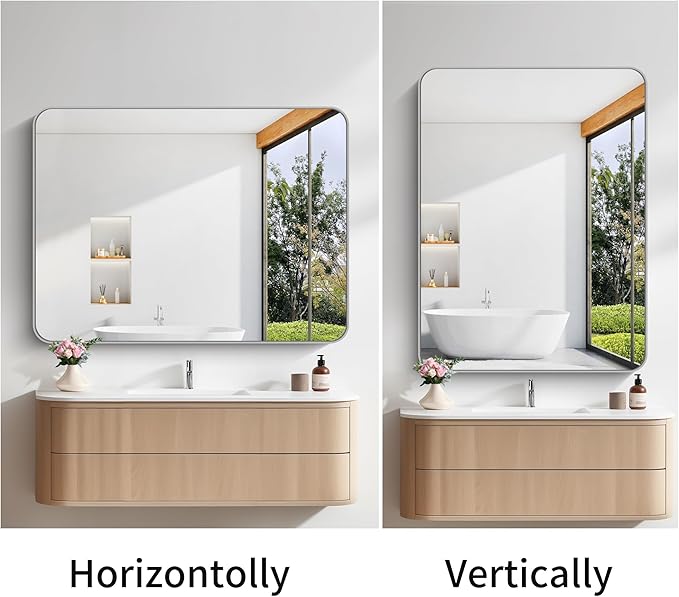 FORBATH 36x48 Inch Silver Bathroom Mirror - Image 7