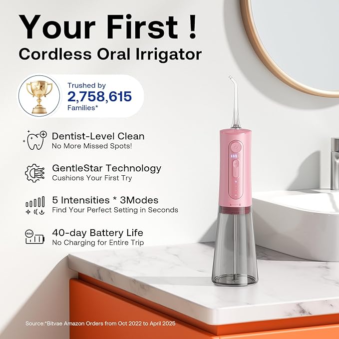 Bitvae Water Dental Flosser Teeth Picks, Cordless Portable Oral Irrigator - Image 2