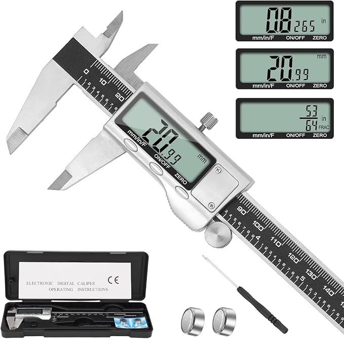 Digital Caliper Measuring Tool, 6 Inch Caliper Tool by Jiavarry