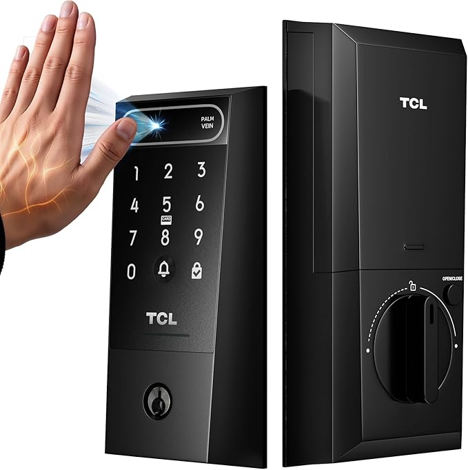TCL D2 Pro Smart Lock with Palm Vein Recognition, 10000mAh Rechargeable Battery by TCL