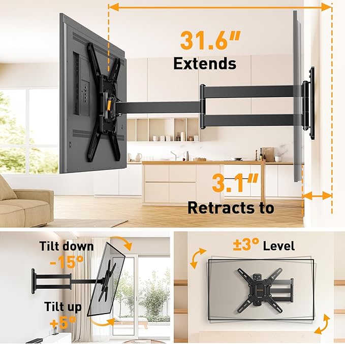 Perlegear Long Arm TV Wall Mount - Image 5