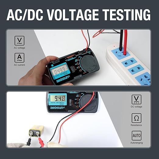 ALLOSUN Digital Multimeter/DMM/Multi Tester Amp/Ohm/Volt Meter/Diode and - Image 4