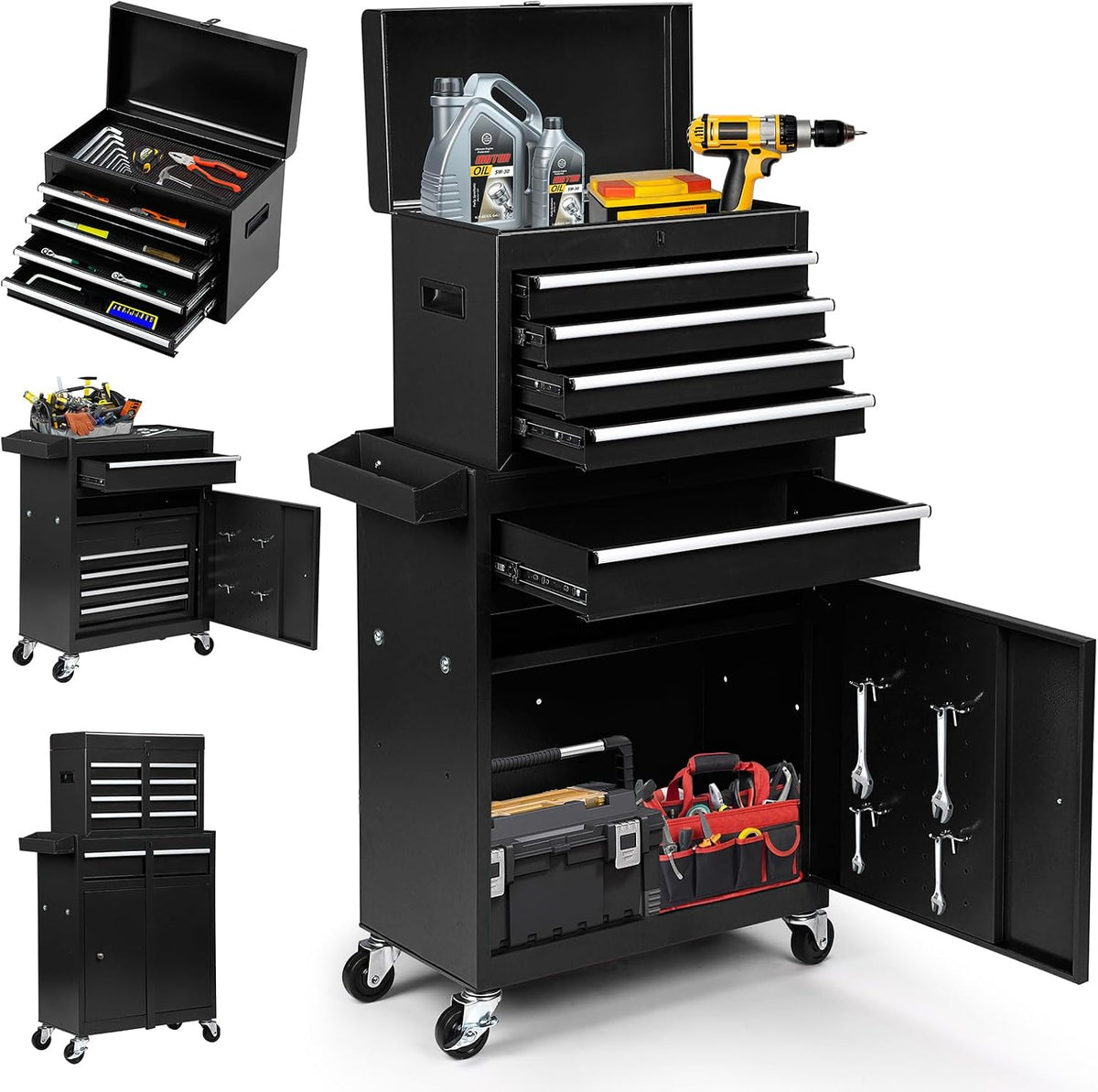 dawmilon 5-drawer rolling tool chest with wheels, main product view