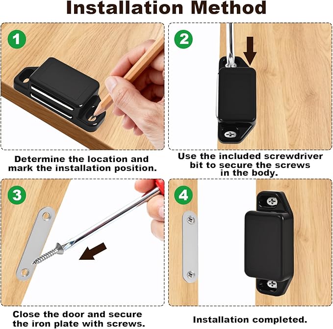 16 Pack Magnetic Push Latch, Heavy Duty Magnetic Touch Latch, - Image 5