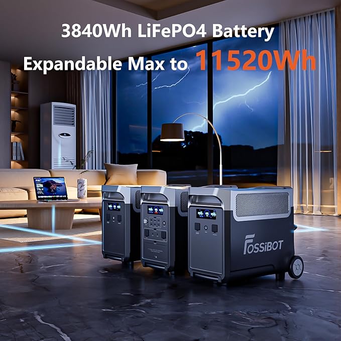 FOSSiBOT F3600 Portable Power Station, 5x120V AC Output 3600W/3840Wh LiFePO4 - Image 7