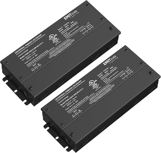 EMITEVER Dimmable Led Driver, 2 Packs 96W AC 110V-277V to DC 24V Transformer by EMITEVER