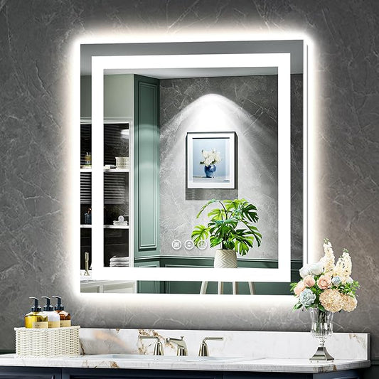 YEELAIT 30x30 Inch LED Bathroom Mirror by YEELAIT