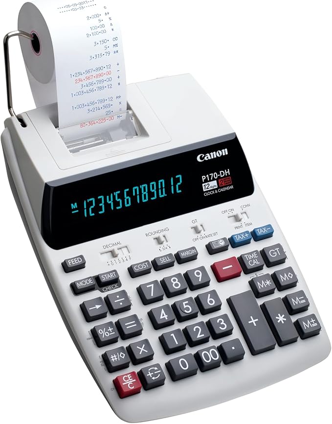 Canon Office Products 2204C001 Canon P170-DH-3 Desktop Printing Calculator - Image 2