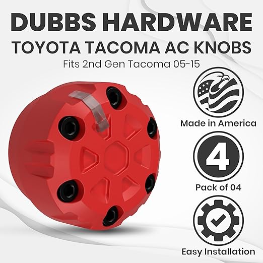 4 Pack - 2nd Gen Tacoma Accessories AC Knob Upgrade - 2005, 2015 Tacoma Climate - Image 3