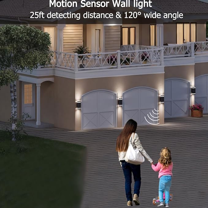 rosykite Motion Sensor Outdoor Wall Lights, Dusk to Dawn Exterior Light Fixtures - Image 6