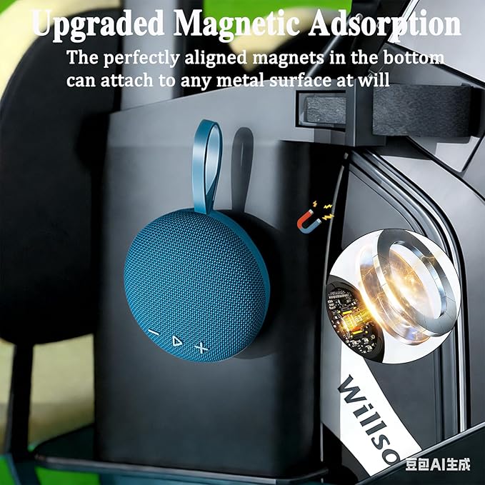 FIVERICH Magnetic Portable Bluetooth Speakers, IPX5 Shower Speaker Bluetooth - Image 5