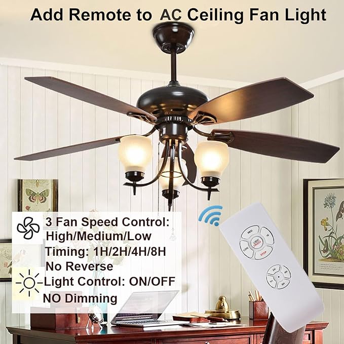LPHUMEX 3 Pcs Universal Ceiling Fan Remote Control Kits, Small Size Receiver - Image 2