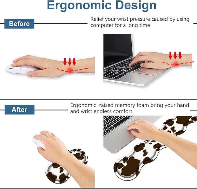 Ergonomic Keyboard Wrist Rest & Mouse Pad Wrist Rest Set, Large XXL Gaming Desk - Image 3