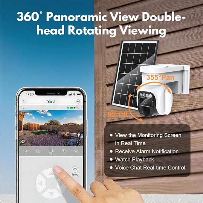 4G LTE Cellular Security Camera Wireless Outdoor，No Wifi Solar Powered Outside - Image 3
