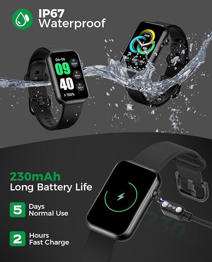 Smart Watch Fitness Tracker, 24/7 Heart Rate Spo2 Blood Pressure Monitor Sleep - Image 5
