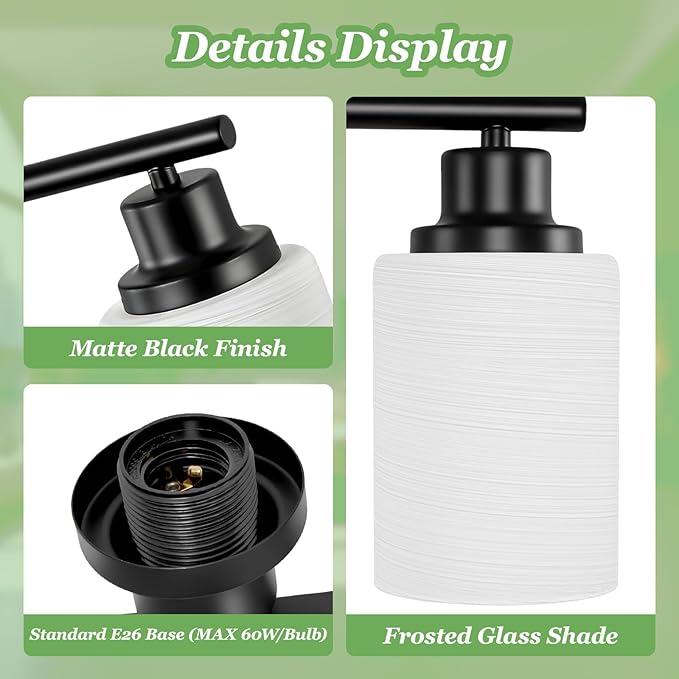 Guliaofo 2-Light Vanity Lights, Modern Vanity Lighting Fixture - Image 5
