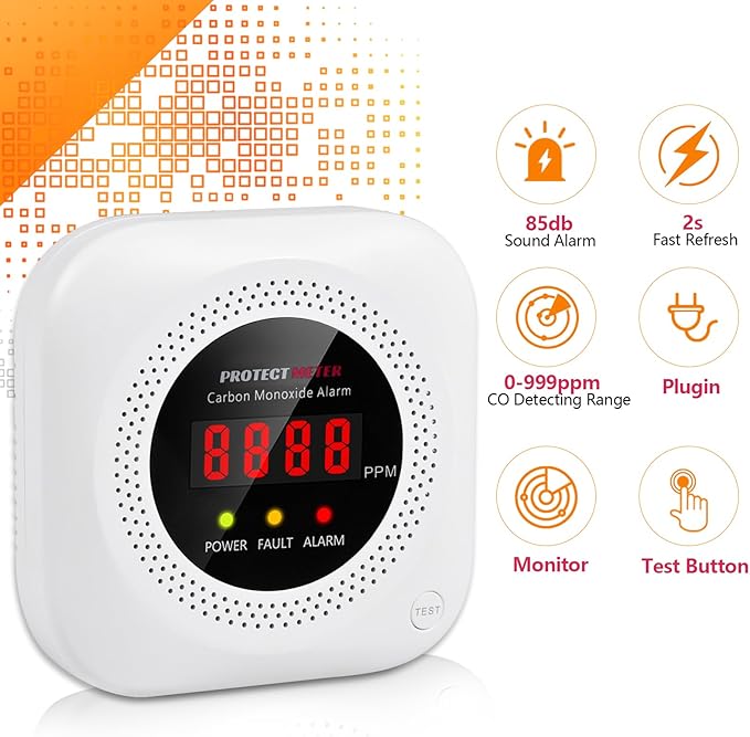 Carbon Monoxide Detectors Plug-in – 3 Pack Portable CO Alarm - Image 3
