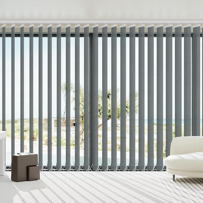 Blindify Motorized Vertical Blinds, Light Filtering Sliding Door Shades - Image 2